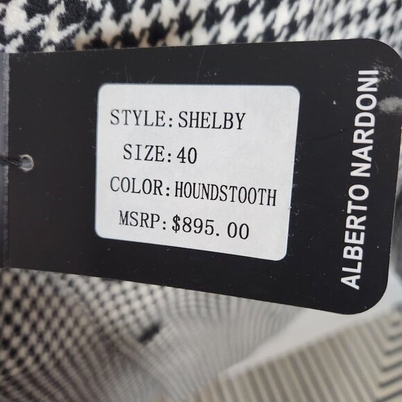 NWT‎ Alberto Nardoni Longline Houndstooth Shelby Coat Size 40 - Picture 6 of 8